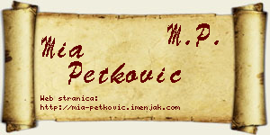 Mia Petković vizit kartica